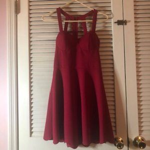 Material Girl Bustier Strapped Back Red Party Dress Size Medium